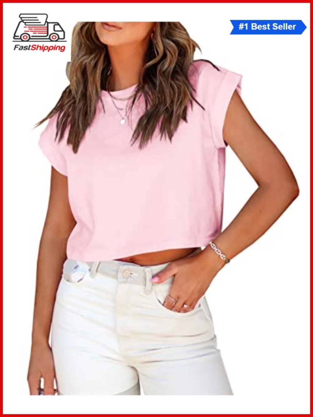 ✨Tankaneo Womens Short Rolled Dolman Sleeve Cropped T-Shirt Crew Neck Casual